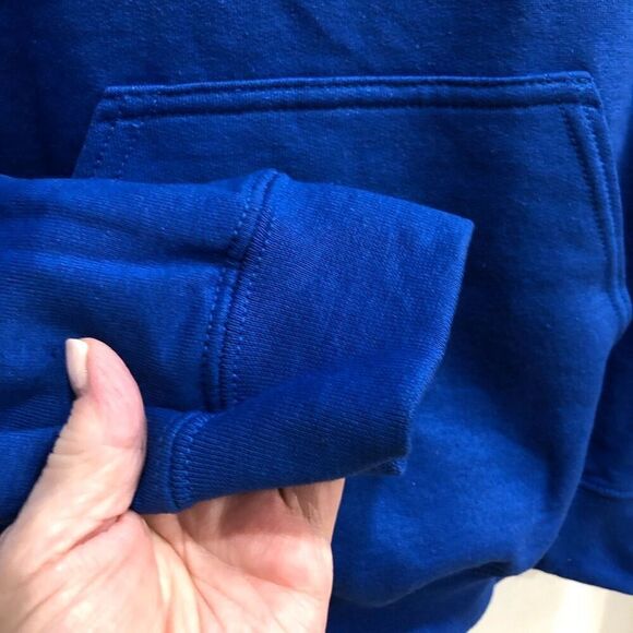 GILDAN - NWOT - L Sz S Heavy Blend Hooded Sweatshirt in Royal. Cotton/Poly Blend - Picture 10 of 15